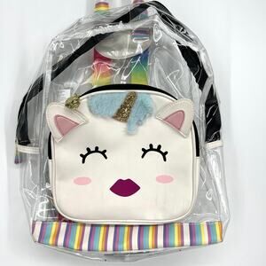 Luv Betsey Johnson LBRYLIE Kitsch Clear Unicorn Backpack Large